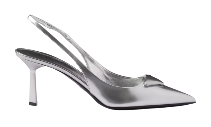 Décolleté slingback in MV metallizzata